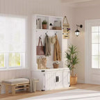 Porte-manteau de style ferme blanc