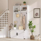 Porte-manteau de style ferme blanc