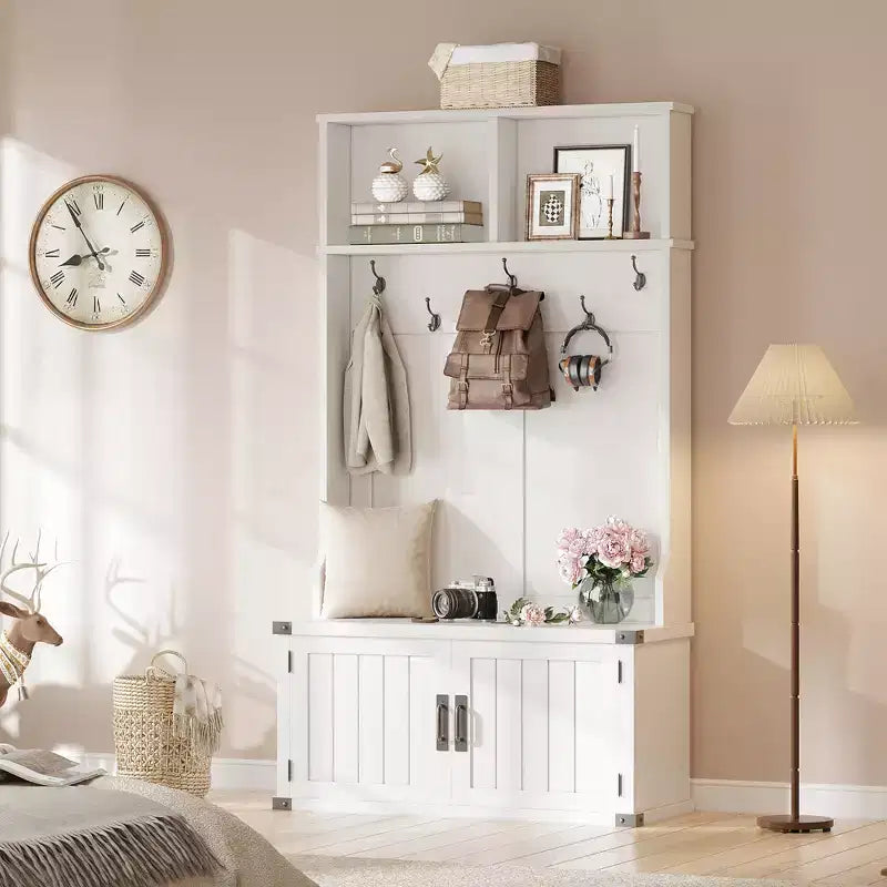 Porte-manteau de style ferme blanc