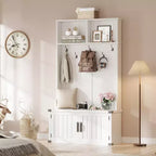 Porte-manteau de style ferme blanc