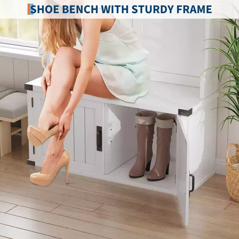 Porte-manteau de style ferme blanc