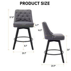 Tabouret de bar pivotant avec dossier Pieds en bois massif