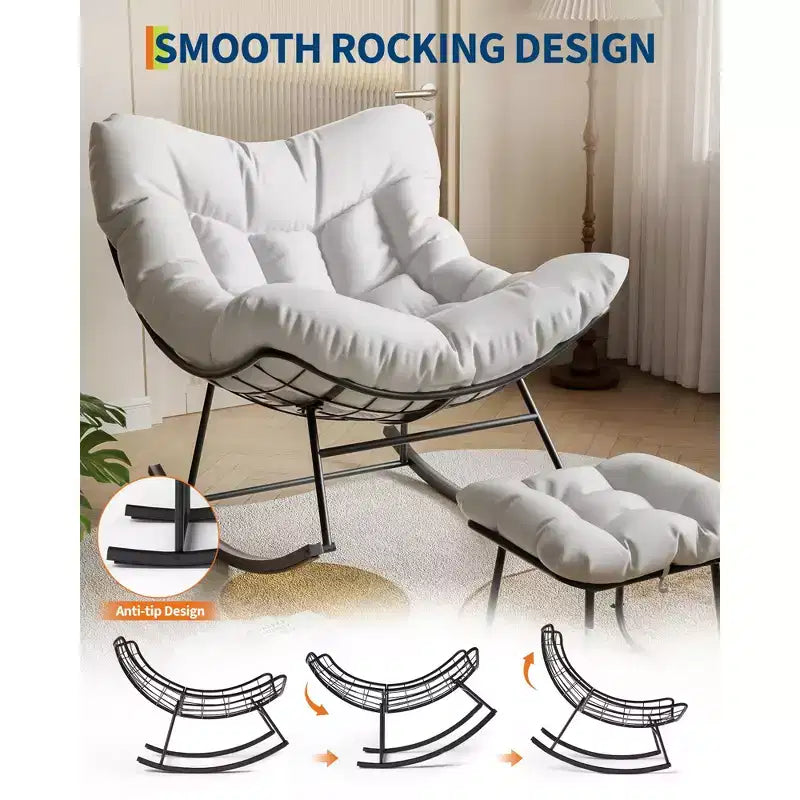 Chaise longue avec repose-pieds Fauteuil à bascule intérieur/extérieur