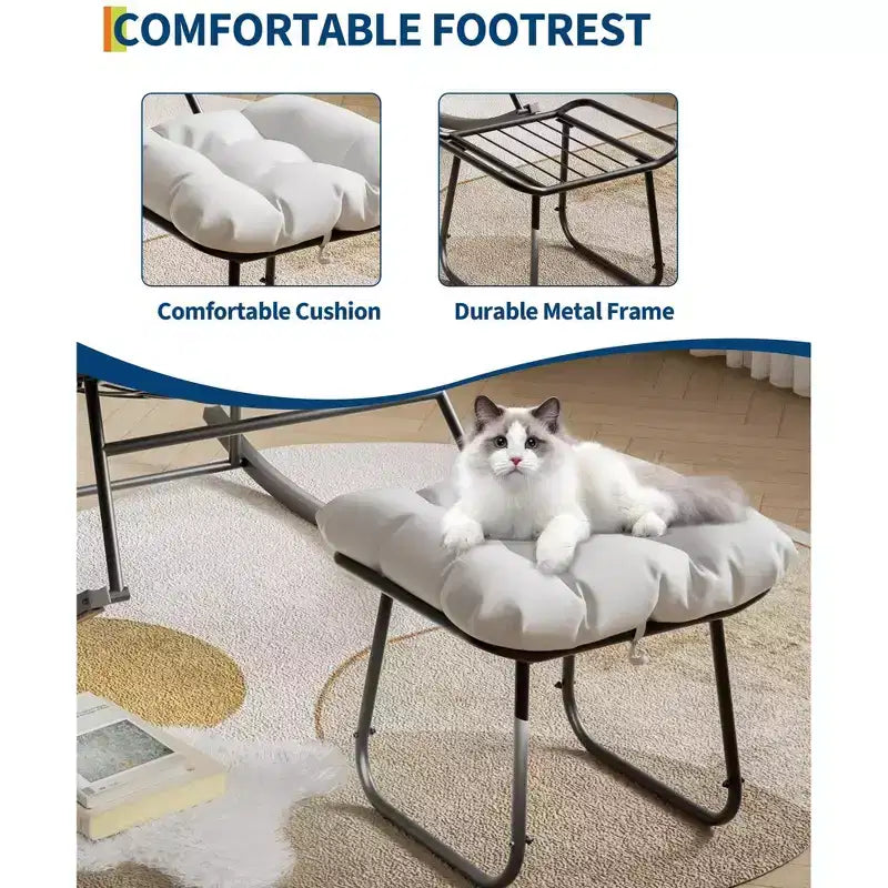 Chaise longue avec repose-pieds Fauteuil à bascule intérieur/extérieur