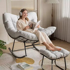 Chaise longue avec repose-pieds Fauteuil à bascule intérieur/extérieur