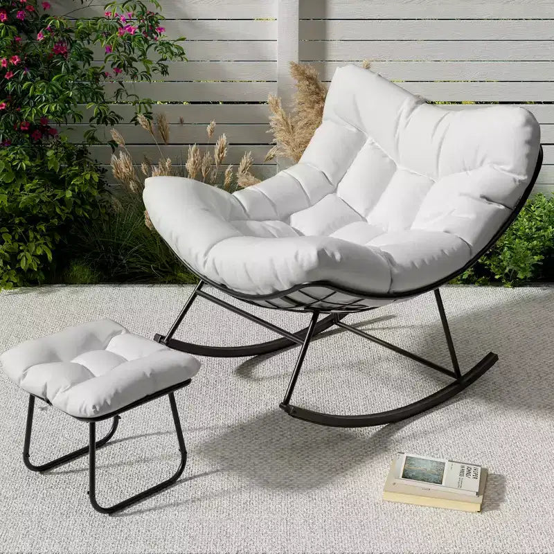 Chaise longue avec repose-pieds Fauteuil à bascule intérieur/extérieur