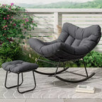 Chaise longue avec repose-pieds Fauteuil à bascule intérieur/extérieur