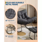 Chaise longue avec repose-pieds Fauteuil à bascule intérieur/extérieur