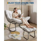 Chaise longue avec repose-pieds Fauteuil à bascule intérieur/extérieur