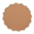 Miroir décoratif en bois massif avec cadre rond et ondulé blanc