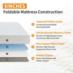 Matelas pliant en mousse à mémoire de forme à trois volets