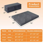 Matelas pliant en mousse à mémoire de forme à trois volets