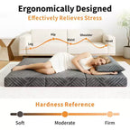 Matelas pliant en mousse à mémoire de forme à trois volets