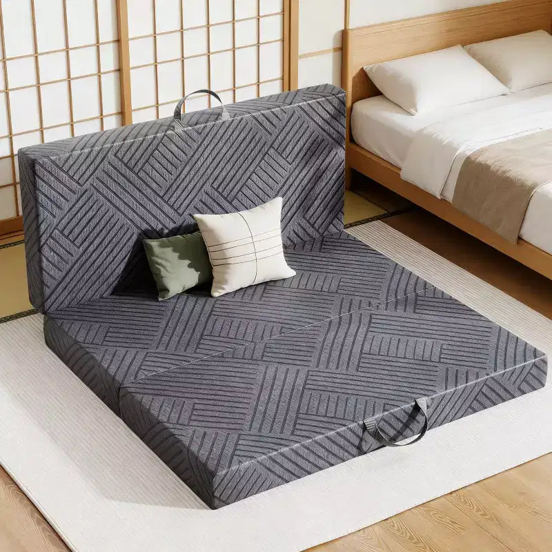 Matelas pliant en mousse à mémoire de forme à trois volets