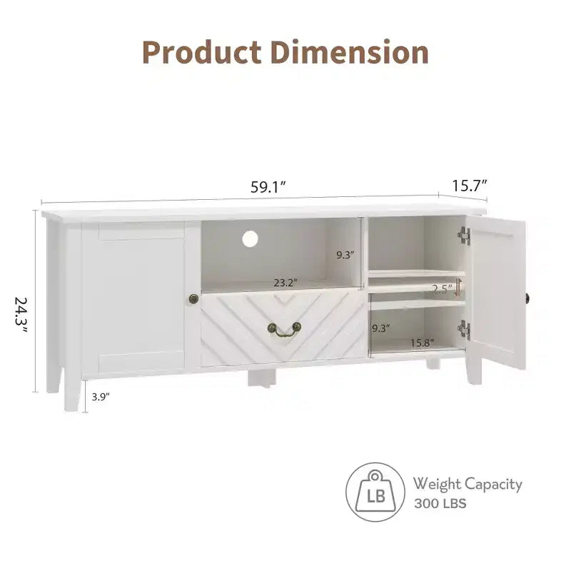 Meuble TV avec lumières LED en forme de télévision rétro