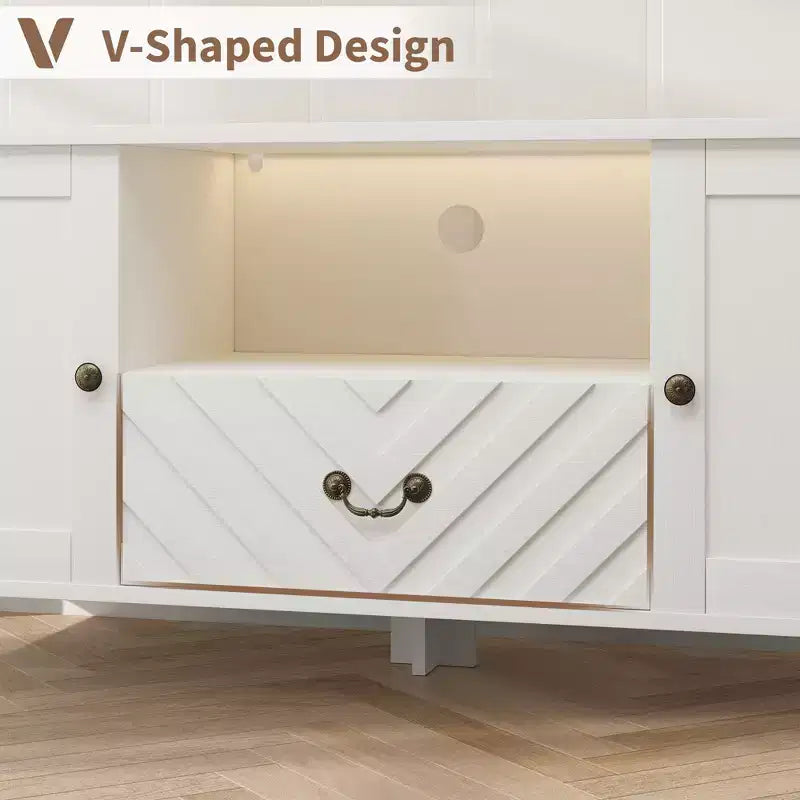 Meuble TV avec lumières LED en forme de télévision rétro