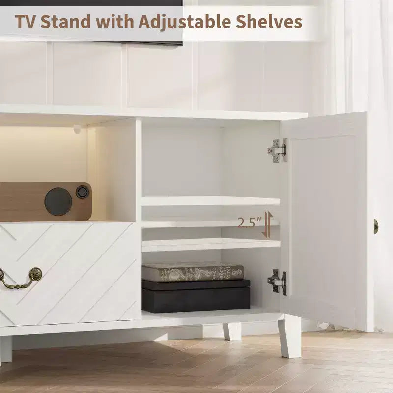 Meuble TV avec lumières LED en forme de télévision rétro