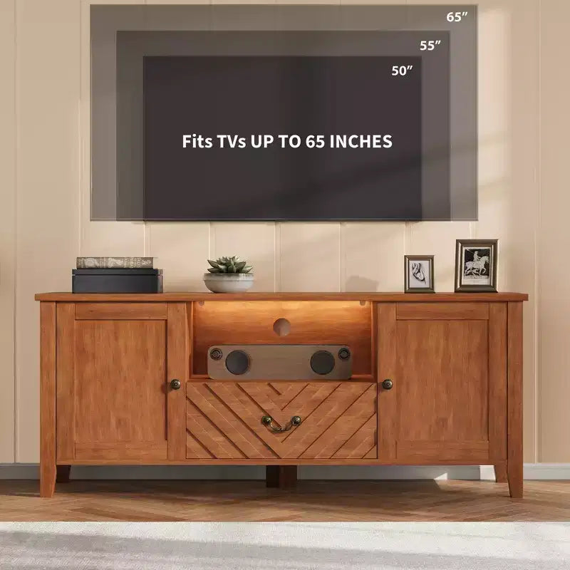 Meuble TV avec lumières LED en forme de télévision rétro