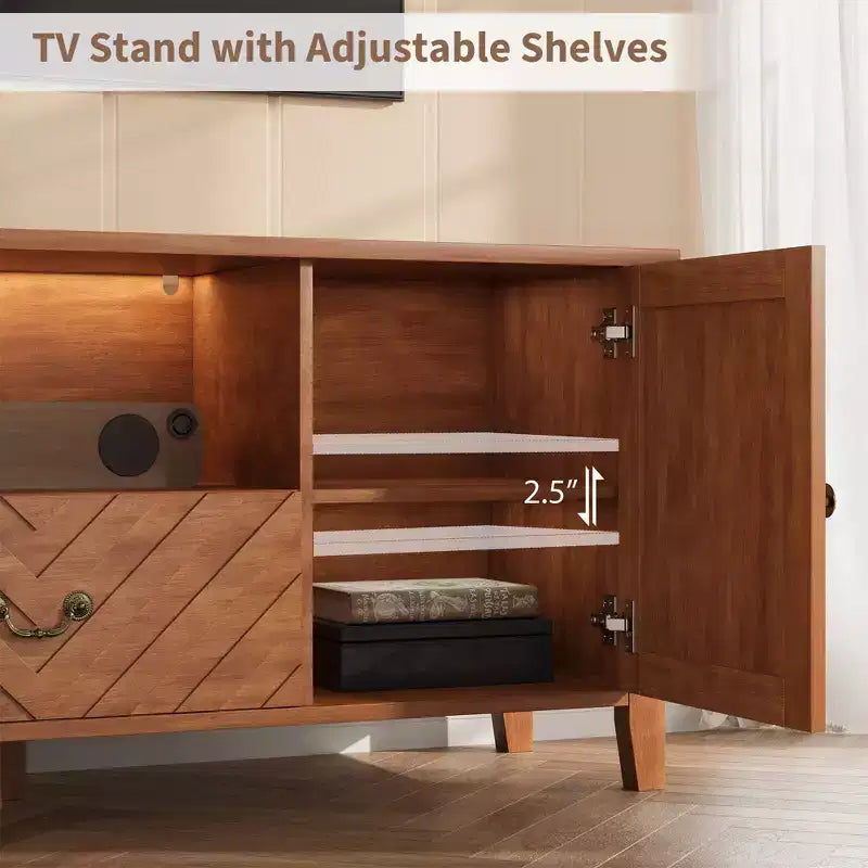 Meuble TV avec lumières LED en forme de télévision rétro