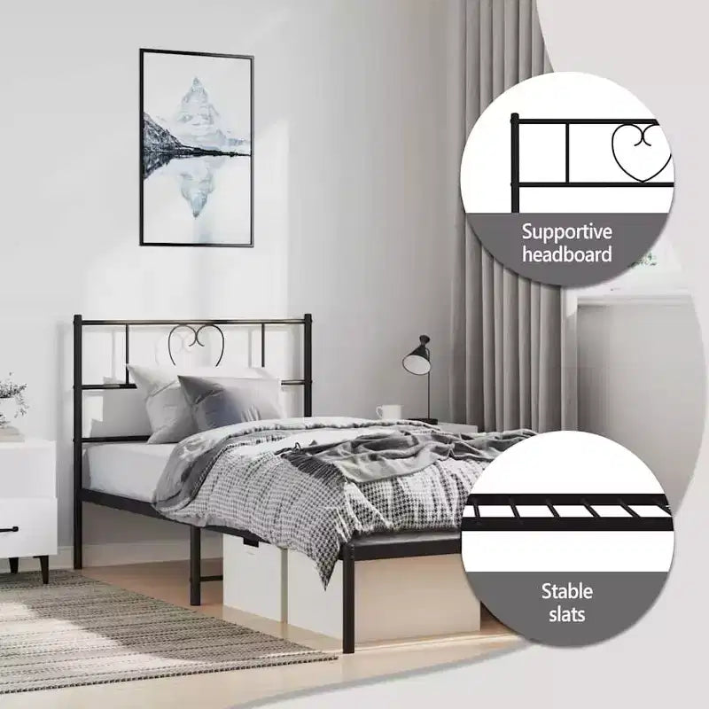 Cadre de lit en métal Acier robuste sans matelas