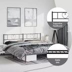 Cadre de lit en métal Acier robuste sans matelas