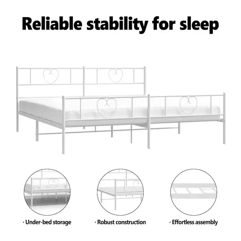Cadre de lit en métal Acier robuste sans matelas