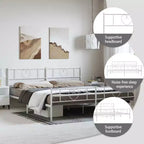 Cadre de lit en métal Acier robuste sans matelas