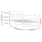 Cadre de lit en métal Acier robuste sans matelas
