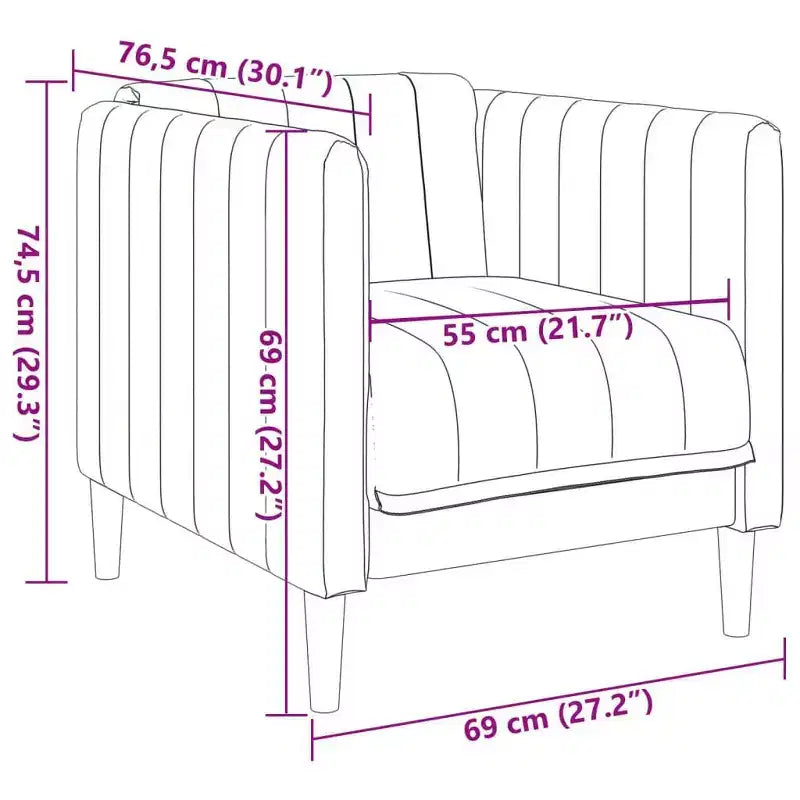 Fauteuil d'appoint en similicuir suédé