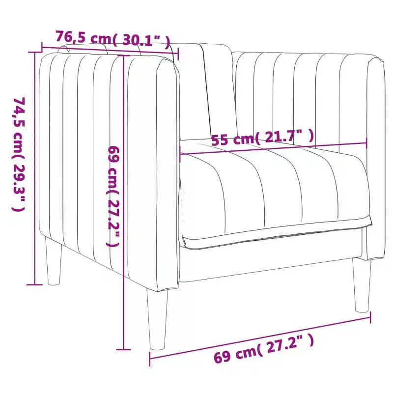 Fauteuil d'appoint en similicuir suédé