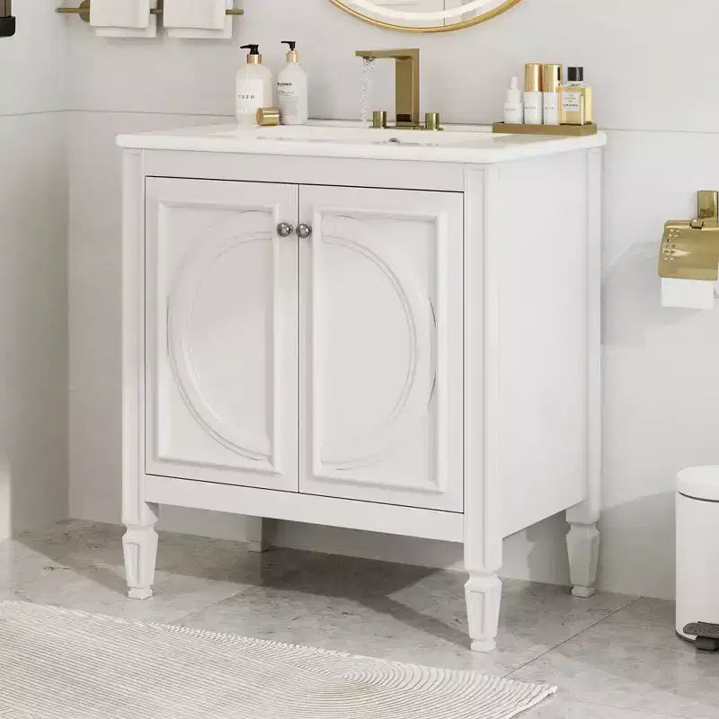 Meuble sous vasque de salle de bain deux portes avec lavabo