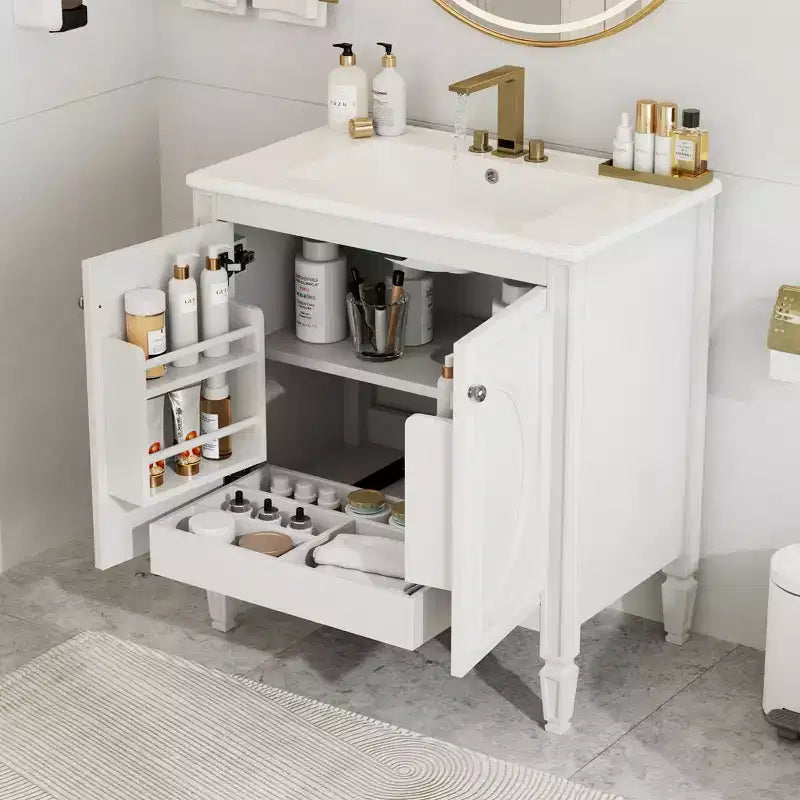 Meuble sous vasque de salle de bain deux portes avec lavabo