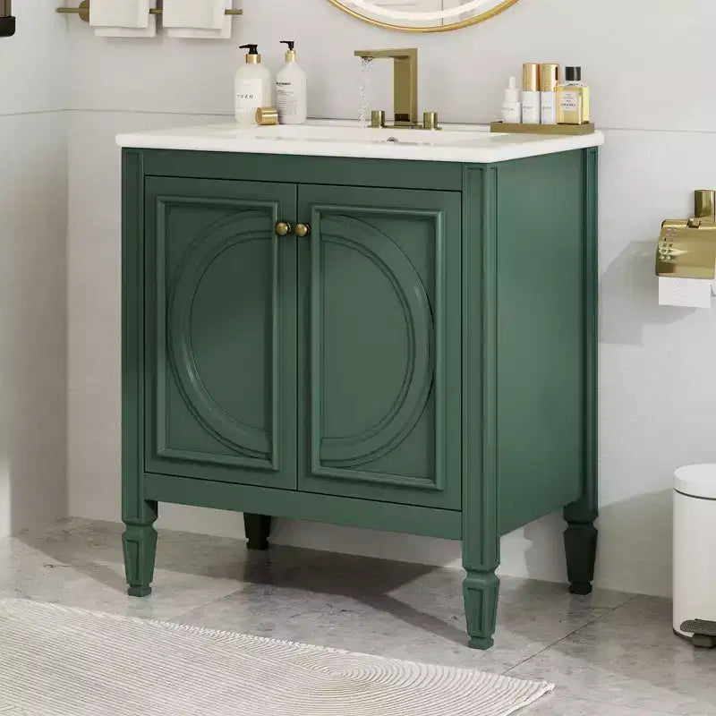 Meuble sous vasque de salle de bain deux portes avec lavabo