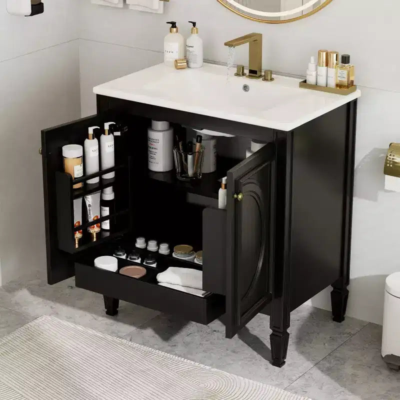 Okak 30 Inch Storage Cabinet Bathroom Vanity with Sink Two Doors with Shelf Soft Close Door Hinges
