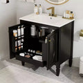 Okak 30 Inch Storage Cabinet Bathroom Vanity with Sink Two Doors with Shelf Soft Close Door Hinges