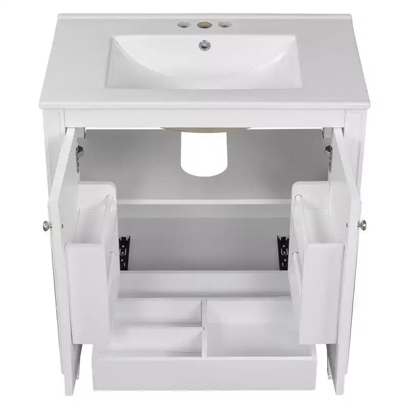 Meuble sous vasque de salle de bain deux portes avec lavabo