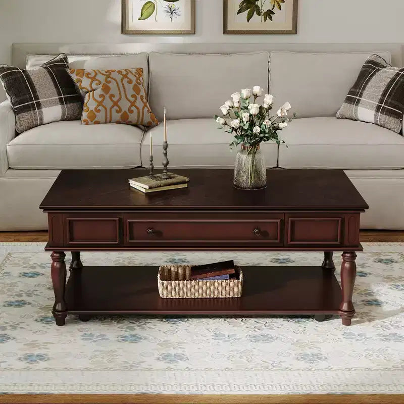 Table basse de ferme avec tiroir style vintage