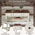 Table basse de ferme avec tiroir style vintage