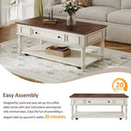 Table basse de ferme avec tiroir style vintage
