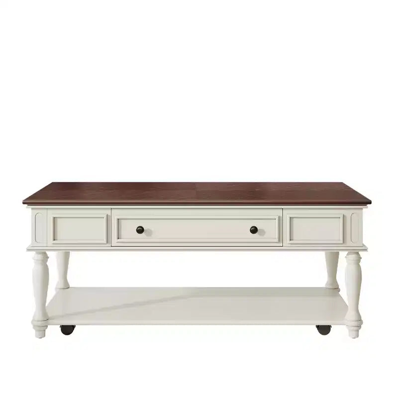 Table basse de ferme avec tiroir style vintage