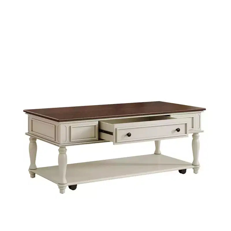 Table basse de ferme avec tiroir style vintage