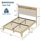 Cadre de lit avec tête de lit de rangement en bois à plateforme