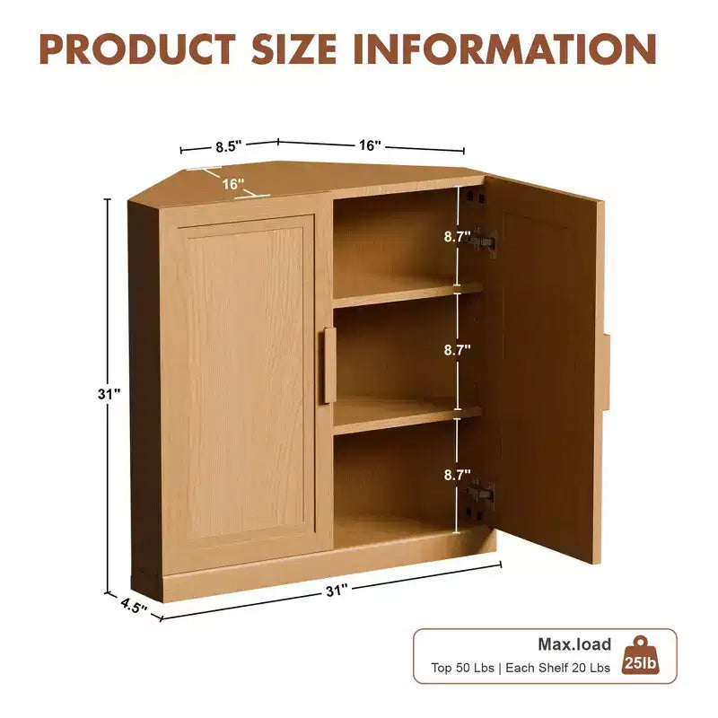 Meuble de rangement d'angle en bois