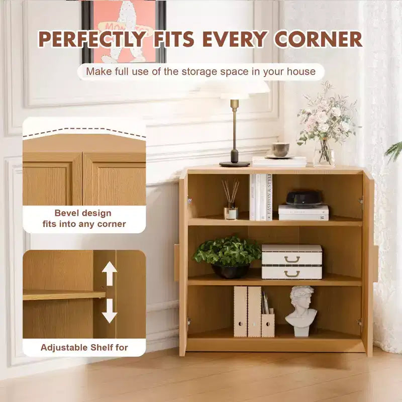 Meuble de rangement d'angle en bois