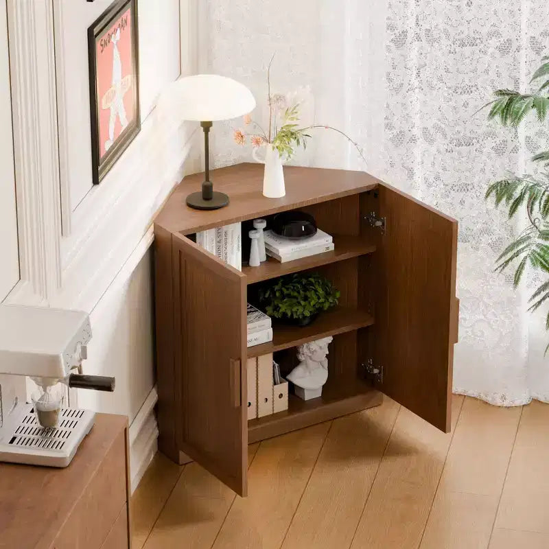 Meuble de rangement d'angle en bois