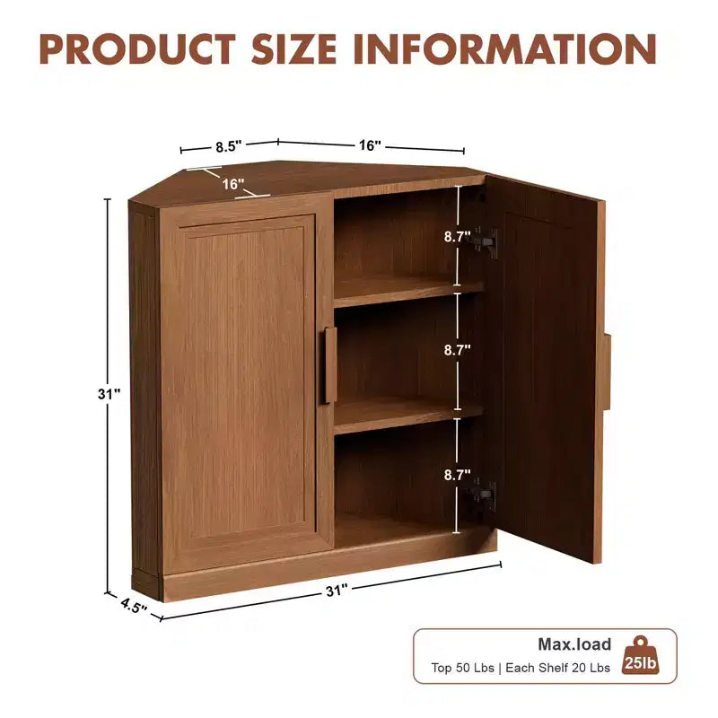 Meuble de rangement d'angle en bois