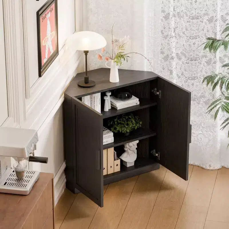 Meuble de rangement d'angle en bois