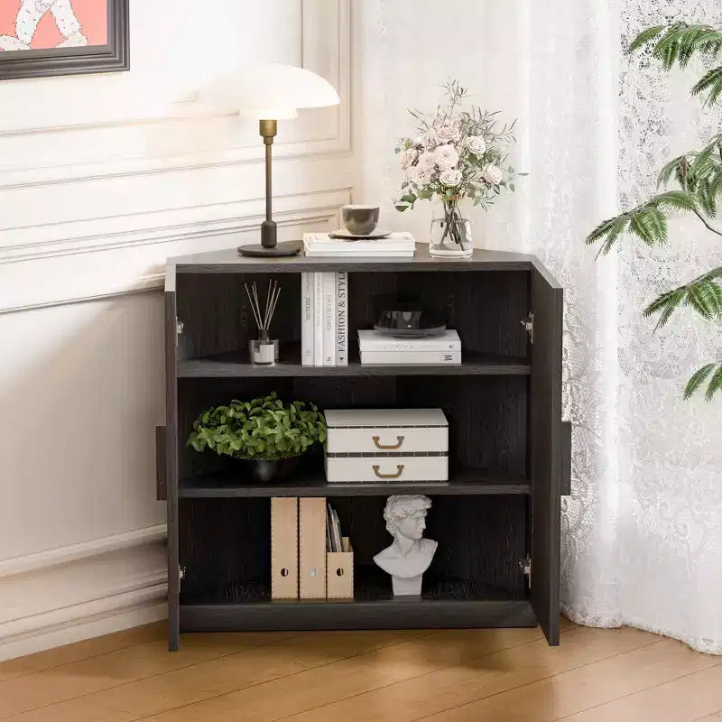 Meuble de rangement d'angle en bois