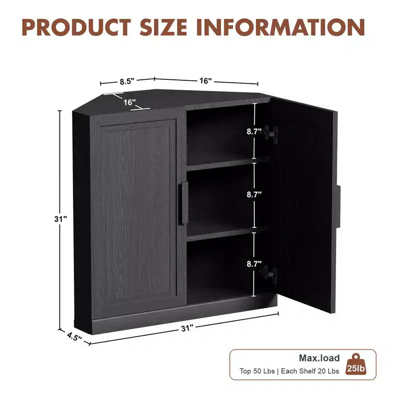 Meuble de rangement d'angle en bois