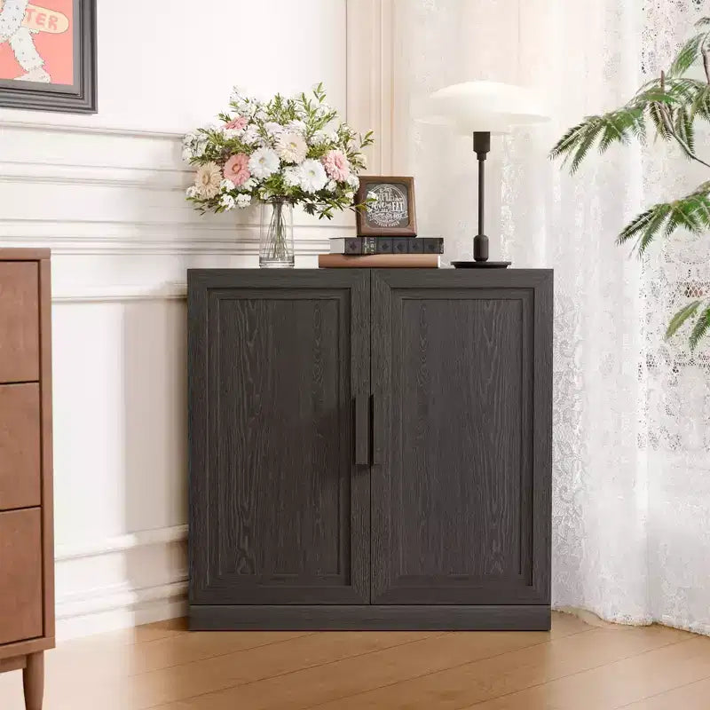 PexFix Farmhouse Corner Cabinet Wooden Corner Storage Cabinet with Adjustable Shelves for Home Corners Living Room Bathroom Bedroom